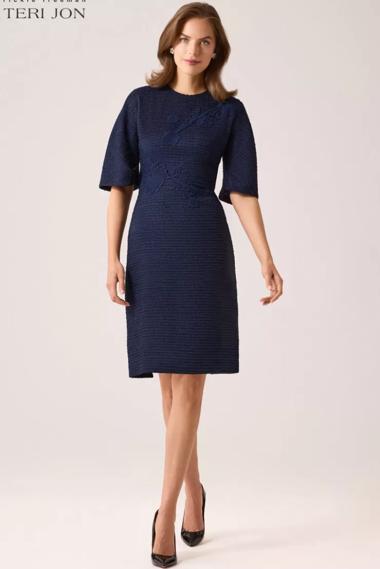 Teri Jon Boucle Balloon Sleeve Dress