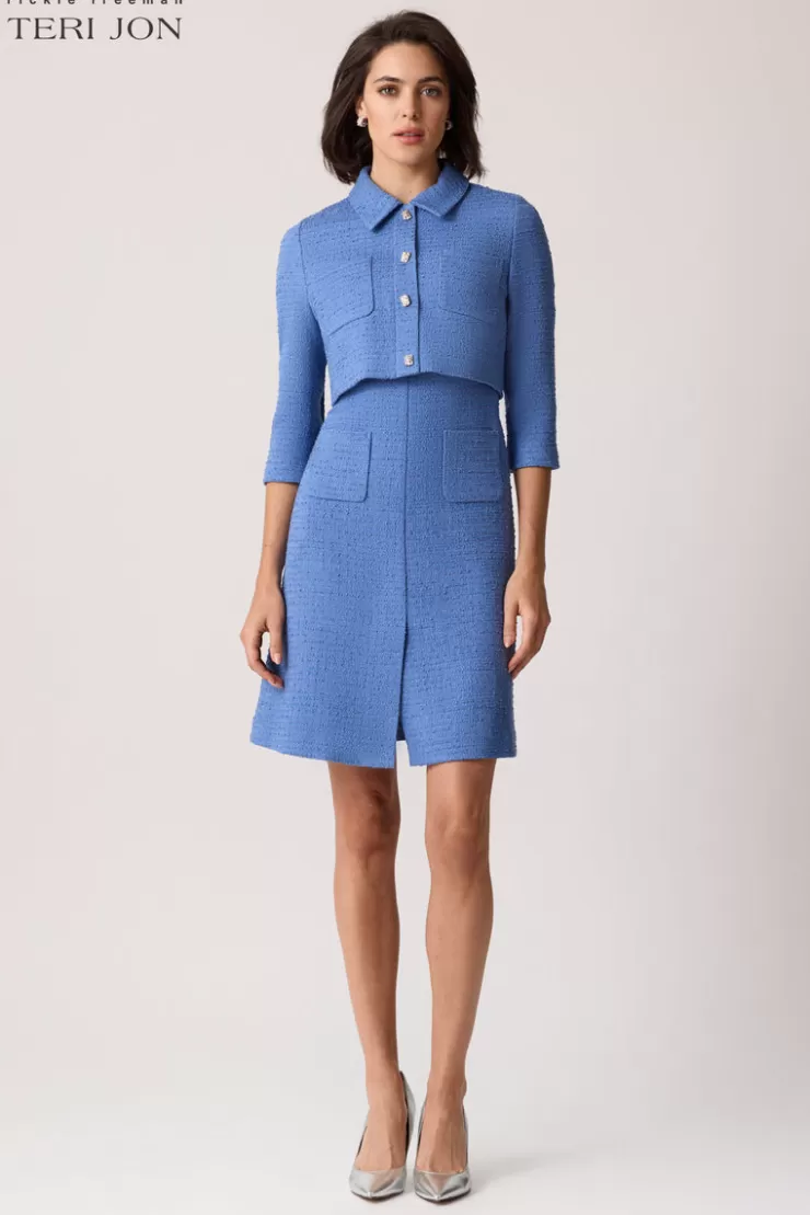 Teri Jon Boucle Two Piece Mock Jacket Dress