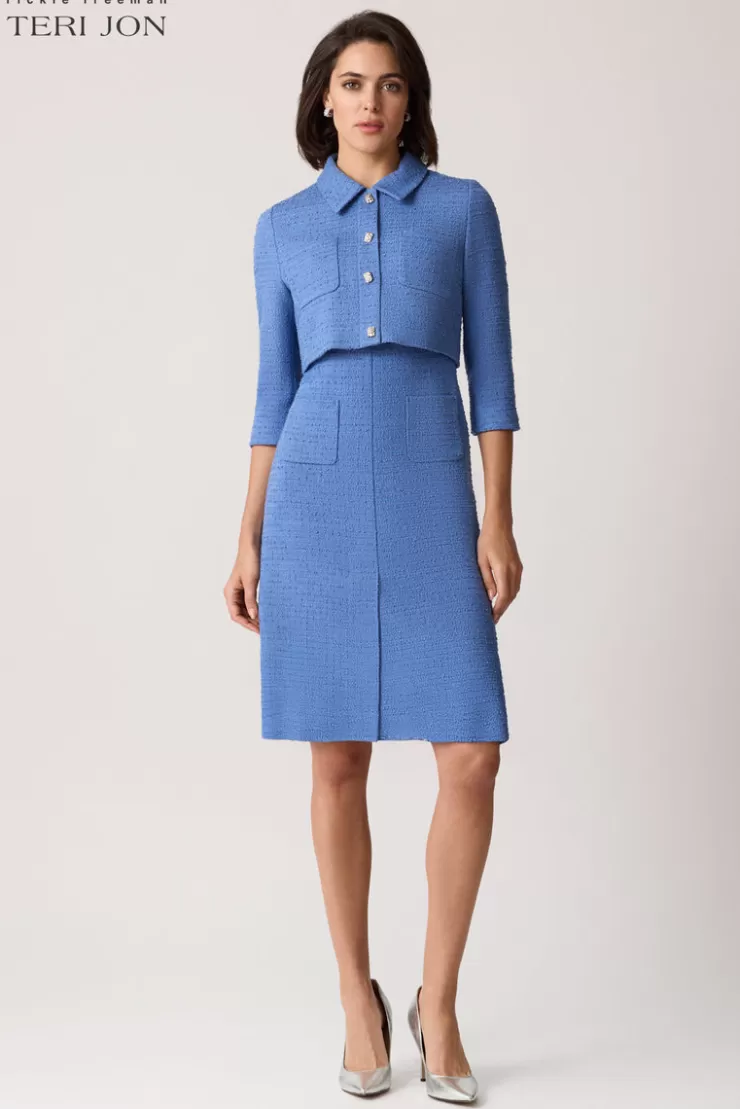 Teri Jon Boucle Two Piece Mock Jacket Dress