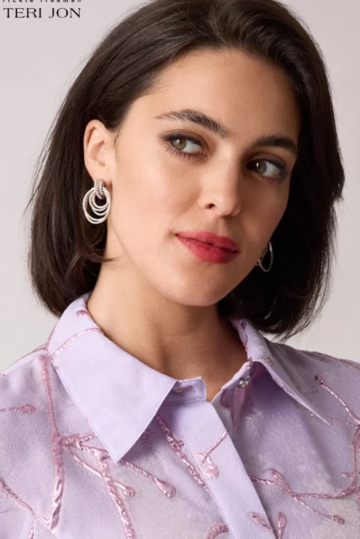 Teri Jon Circular Hoop Earrings