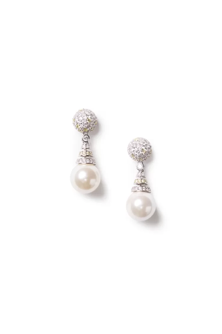 Teri Jon Classic Elegance Pearl Drop Earrings