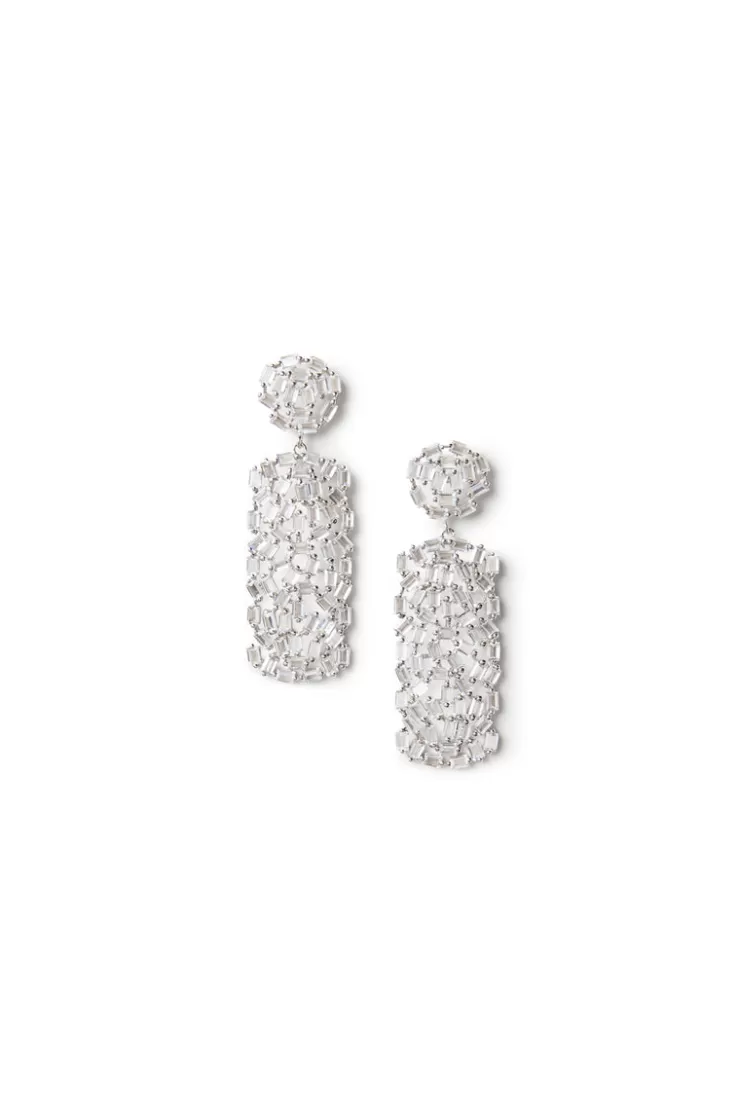 Teri Jon Crystal Cluster Drop Earrings