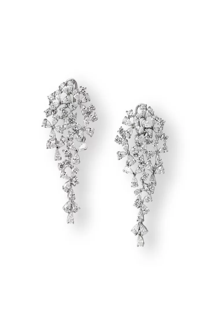 Teri Jon Crystal Cluster Drop Earrings