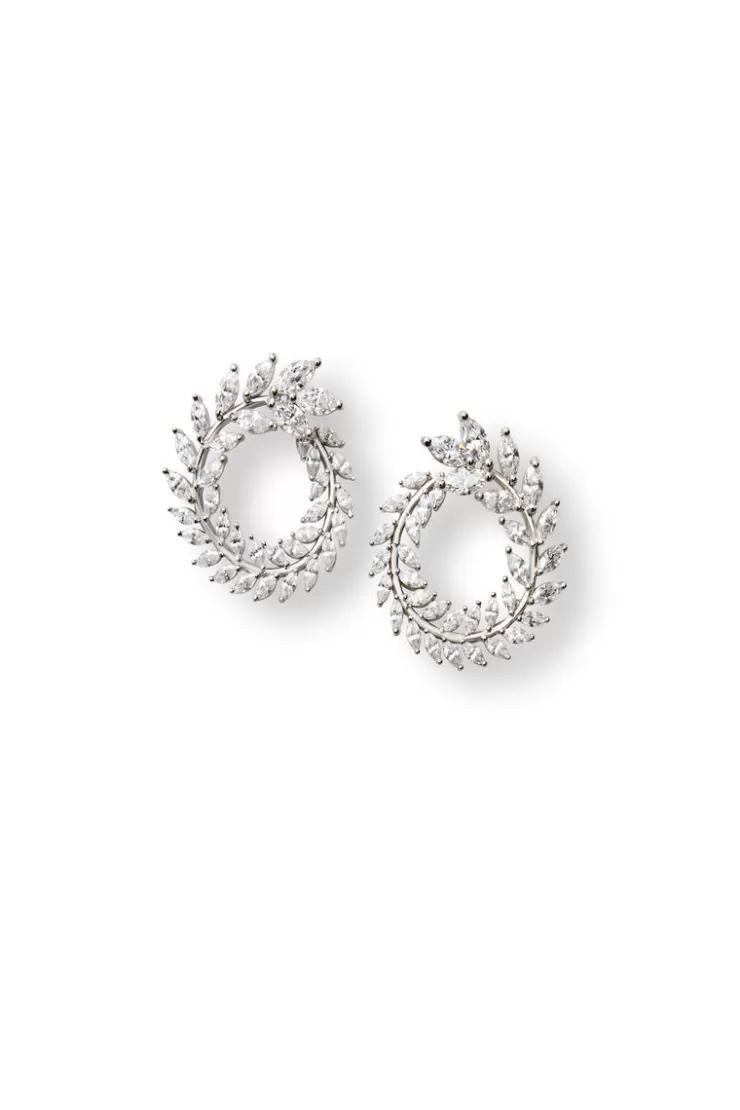 Teri Jon Crystal Wreath Earrings