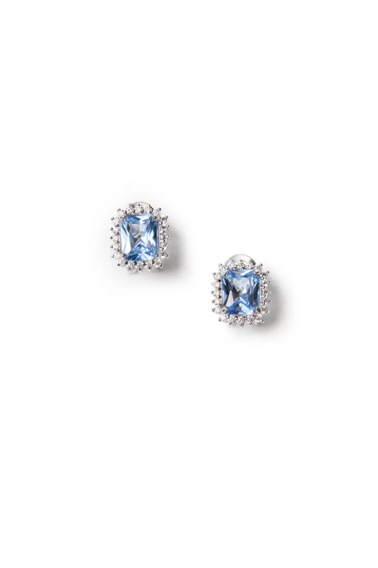 Teri Jon Cushion-Cut Stone and Crystal Earrings