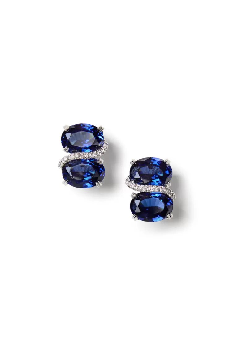 Teri Jon Double Gemstone Earrings