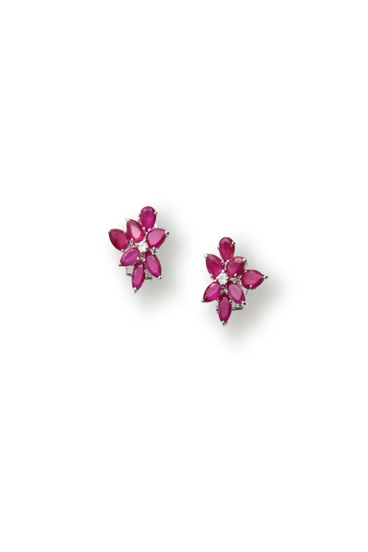 Teri Jon Floral Crystal Earrings