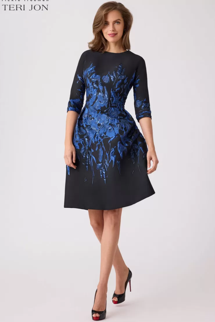 Teri Jon Jacquard Fit And Flare Cocktail Dress