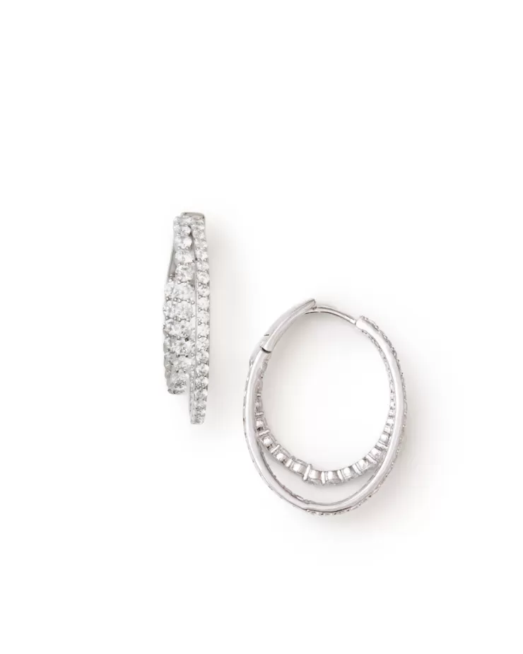 Teri Jon Layered Sparkle Hoops