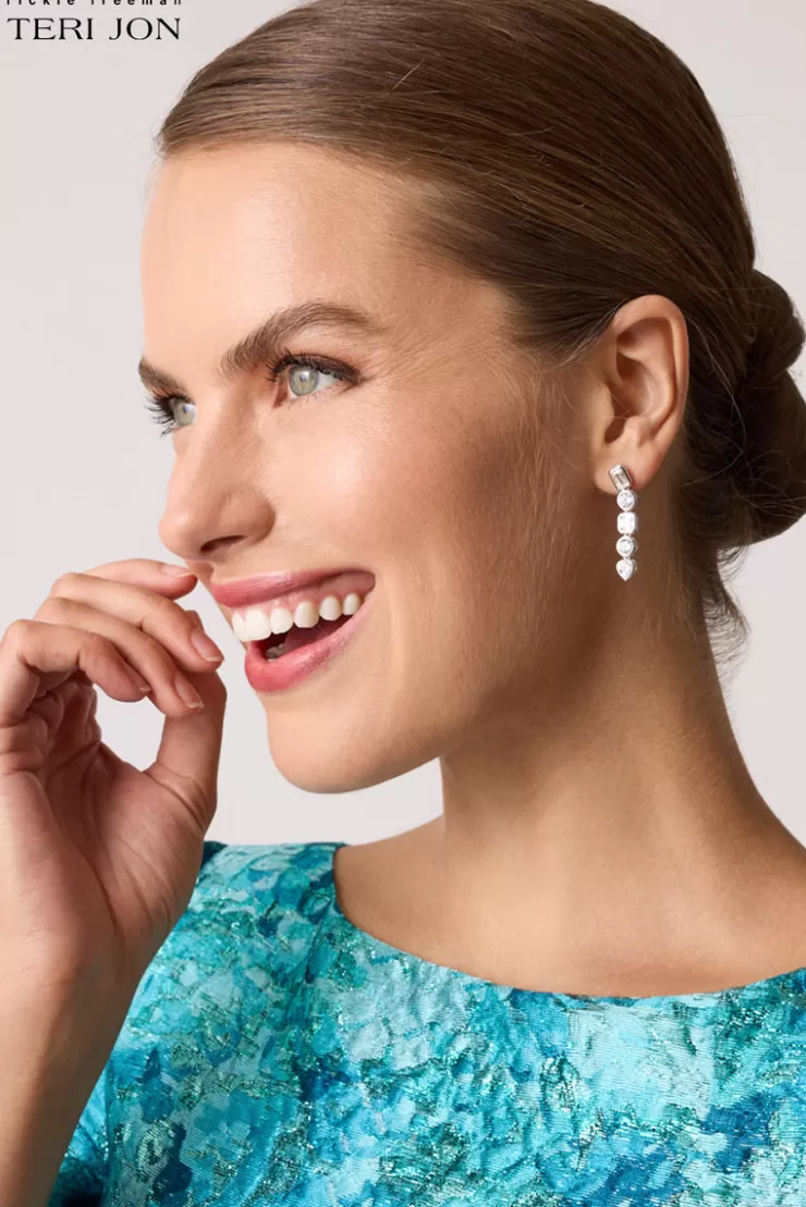 Teri Jon Mixed Shape Drop Earrings