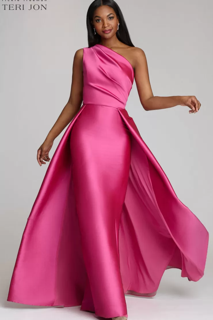 Teri Jon One Shoulder Stretch Gazar Gown