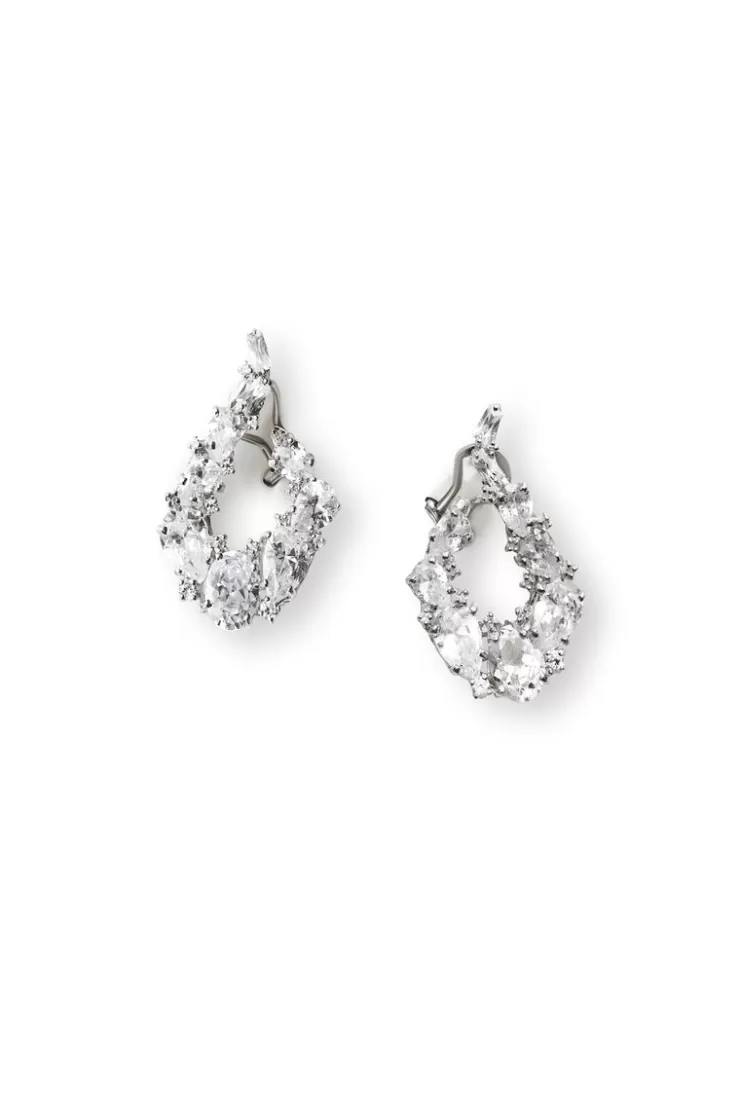 Teri Jon Open Oval Cluster Earrings