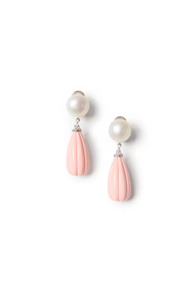 Teri Jon Oval Pearl Colored Earrings