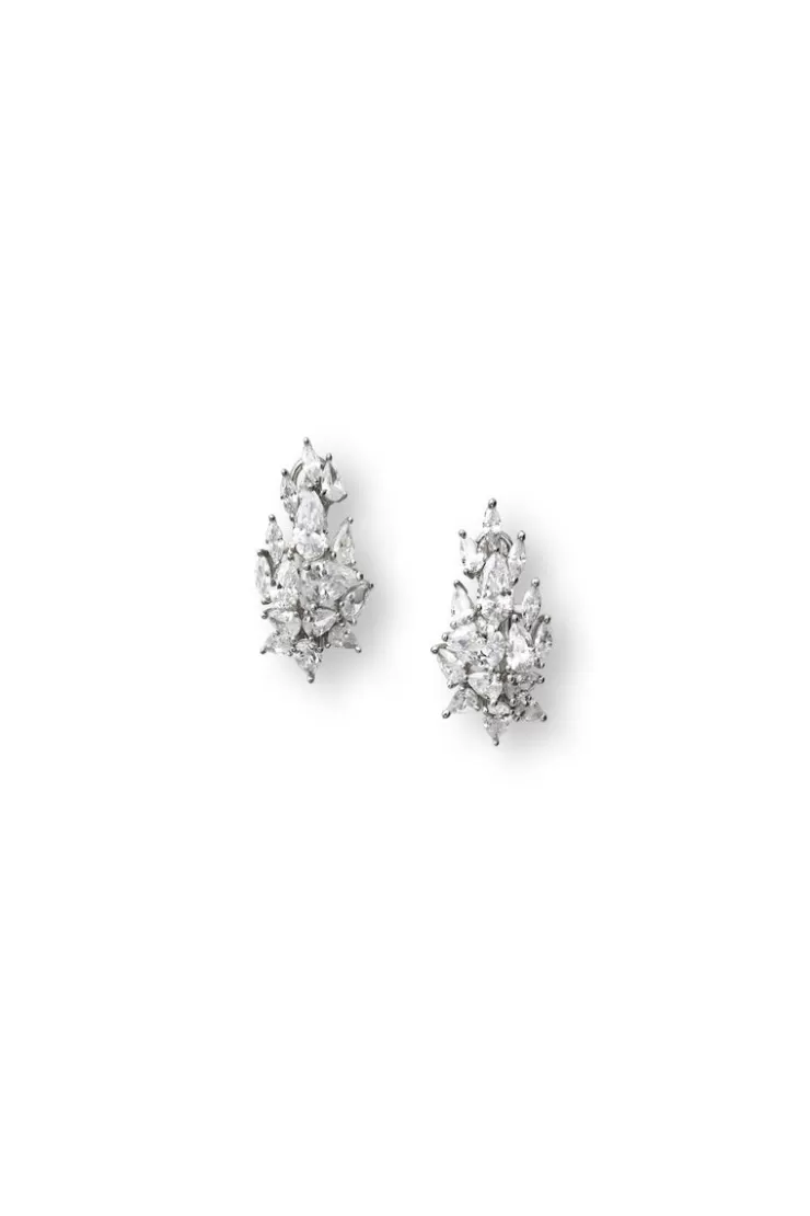 Teri Jon Pear and Marquise Cluster Earrings