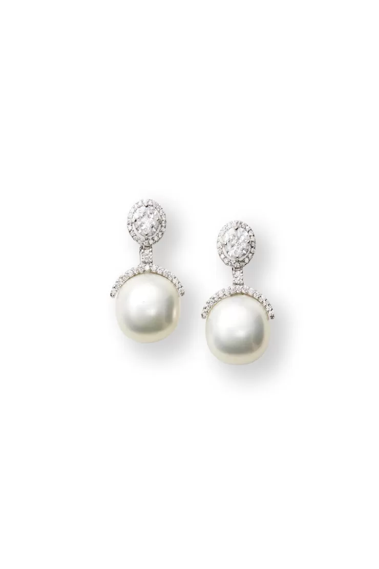 Teri Jon Pearl Drop Earrings