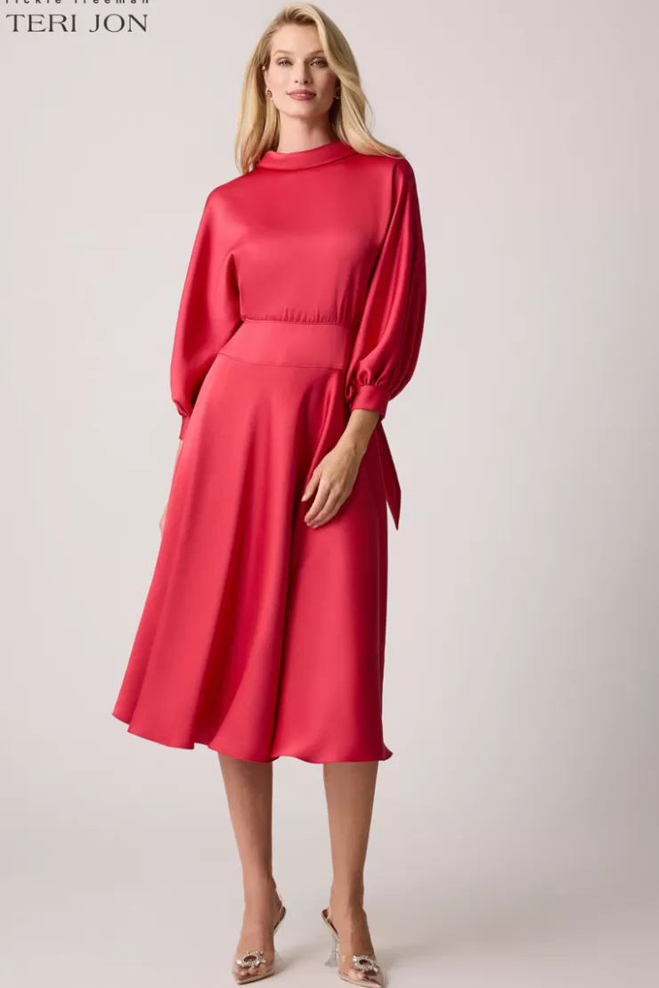 Teri Jon Roll Neck Midi Dress