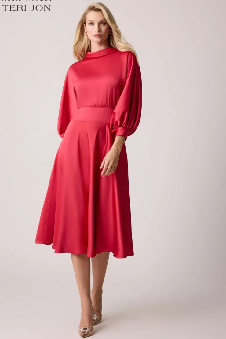 Teri Jon Roll Neck Midi Dress