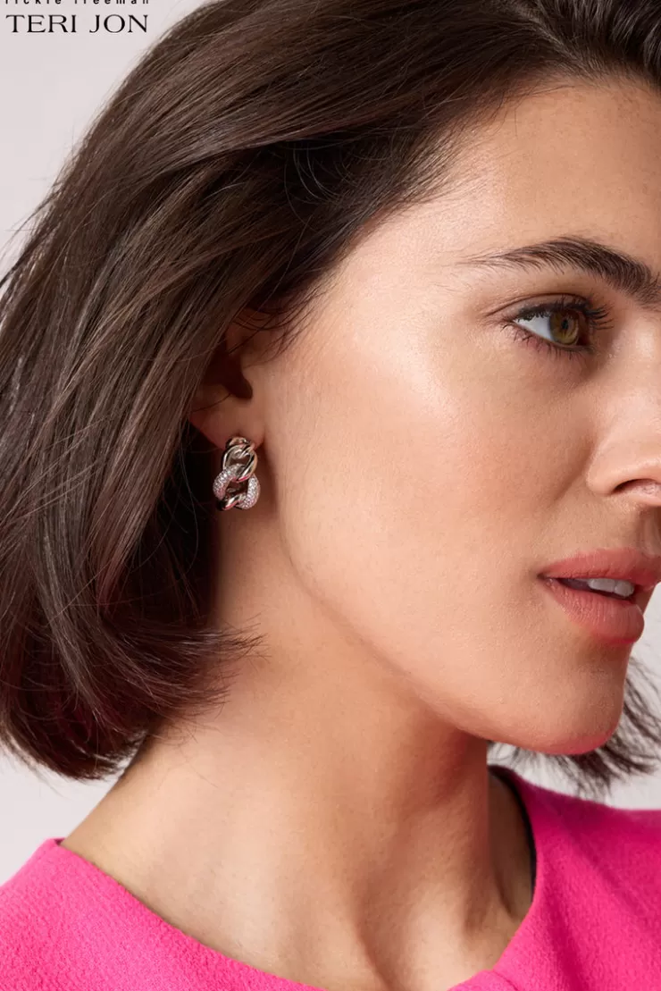 Teri Jon Twist Cuff Hoop Earrings