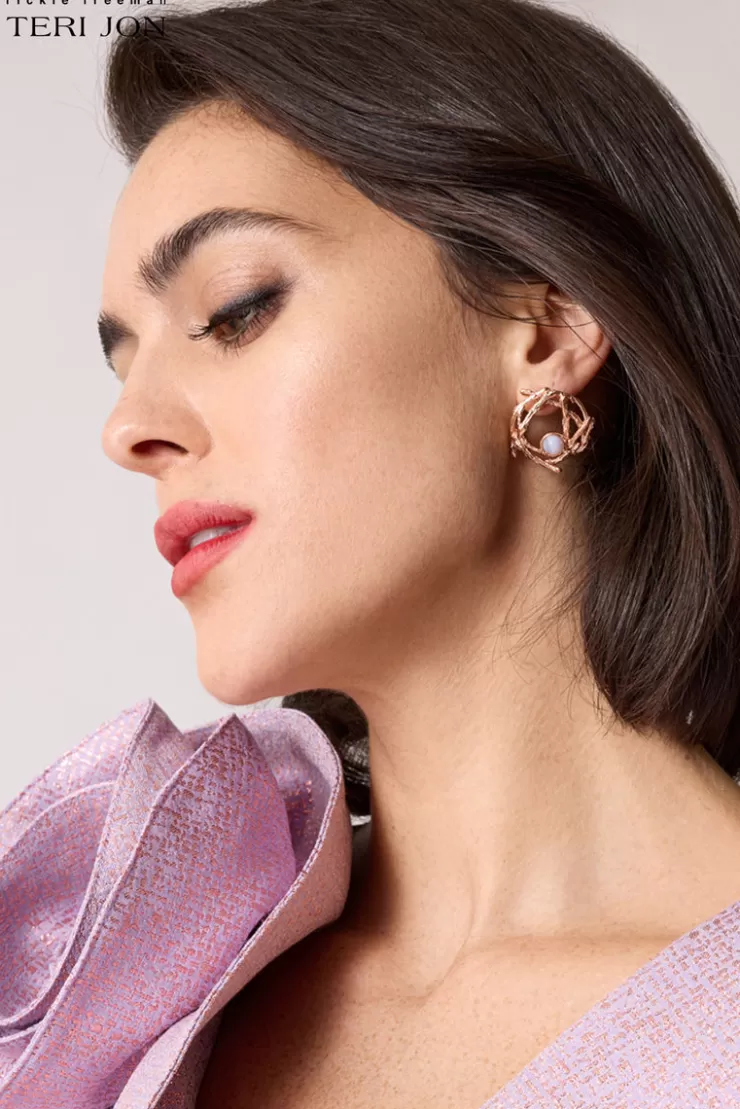 Teri Jon Weaving Stud Earrings