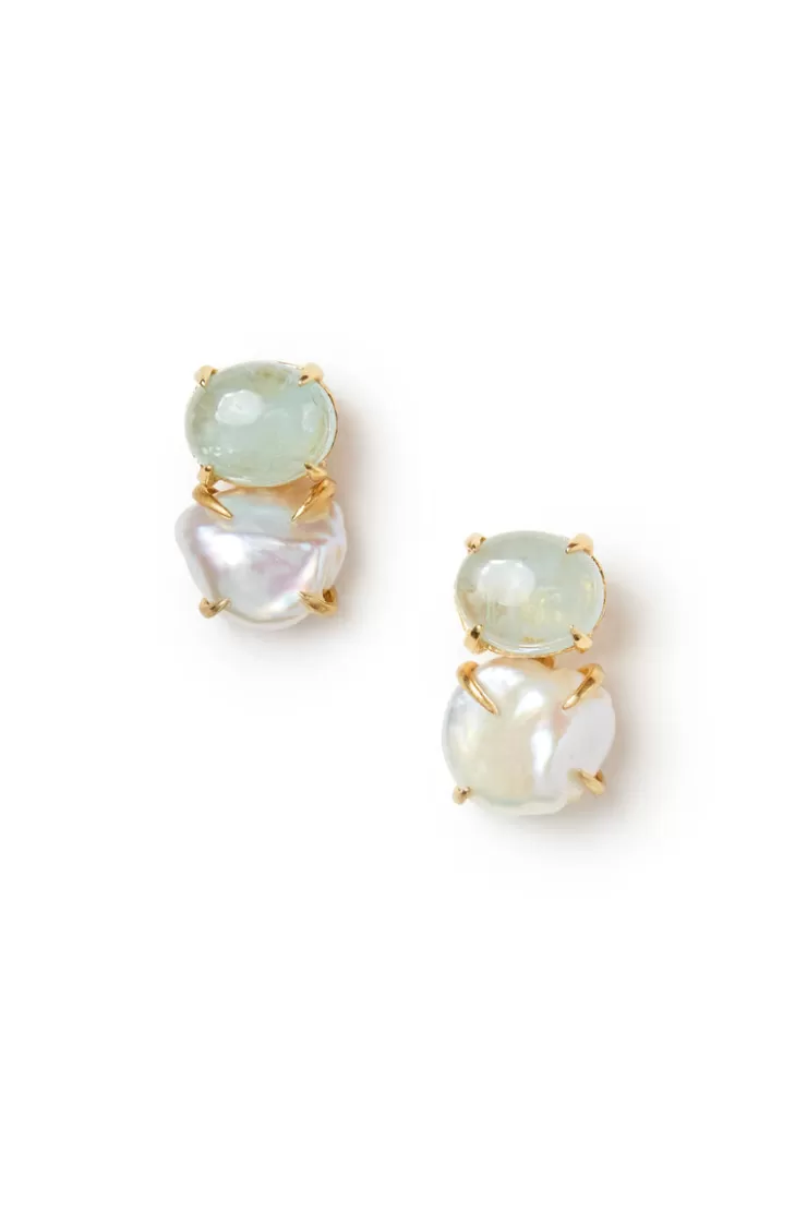 Teri Jon White Pearl Earrings